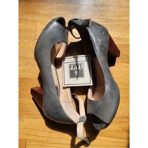 Frye Coral Ankle Strap Heeled Open Toe Sandal Grey 8.5M New With Imperfections‎